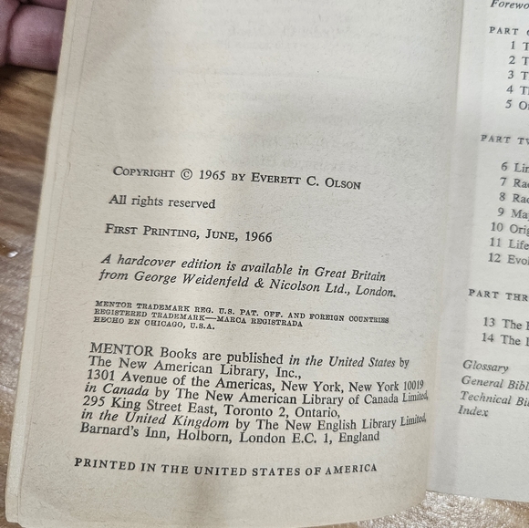 Vintage 1966 First Printing Paperback Book of THE EVOLUTION OF LIFE - Picture 3 of 5